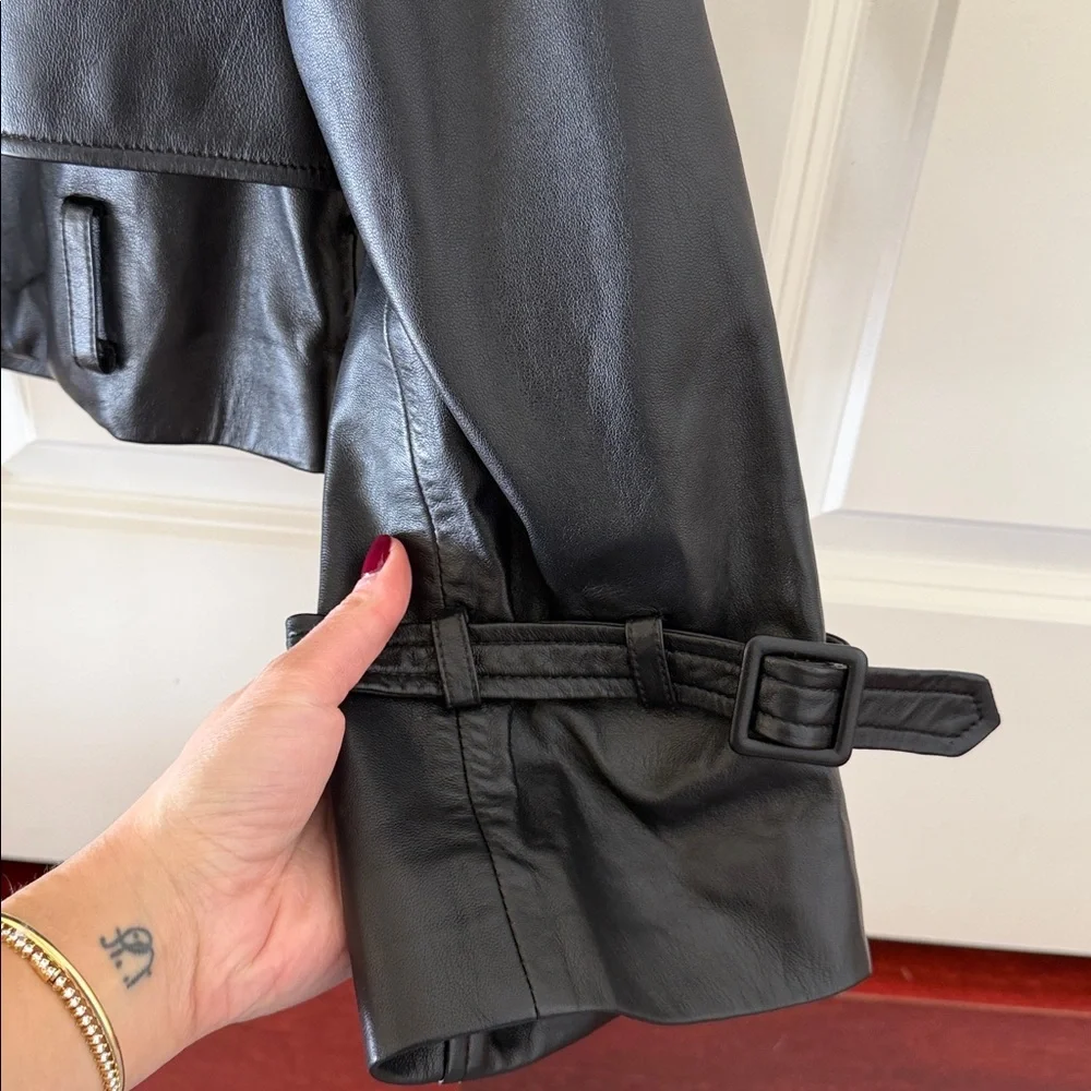 Nour Hammour Black Leather Jacket - Picture 8 of 10